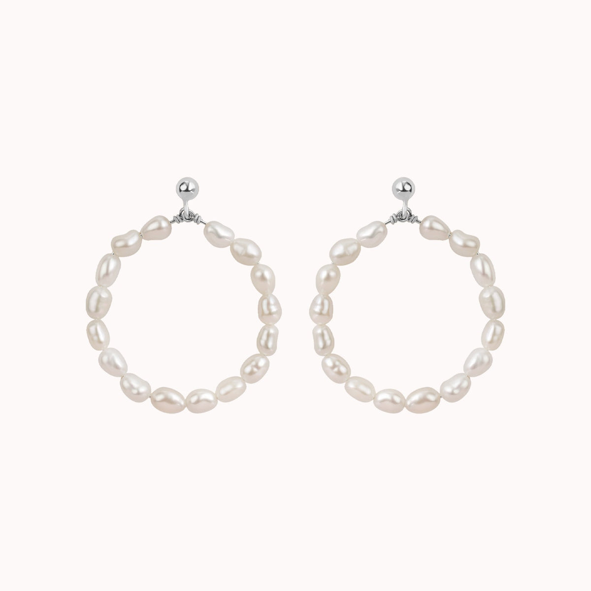 Carina Pearl Hoop Earrings