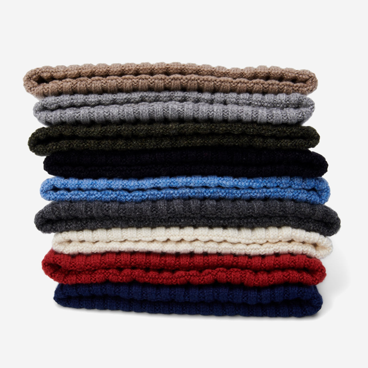 Milano (cream) - Italian 100% cashmere ribbed beanie (unisex)