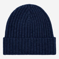 Milano (navy blue) - Italian 100% cashmere ribbed beanie (unisex) 2