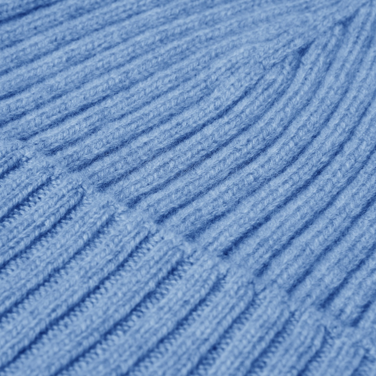 Milano (light blue) - Italian 100% cashmere ribbed beanie (unisex)