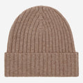 Milano (brown) - Italian 100% cashmere ribbed beanie (unisex) 1
