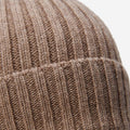 Milano (brown) - Italian 100% cashmere ribbed beanie (unisex) 2