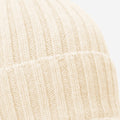 Milano (cream) - Italian 100% cashmere ribbed beanie (unisex) 3