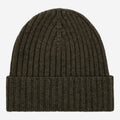 Milano (dark green) - Italian 100% cashmere ribbed beanie (unisex) 1