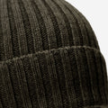 Milano (dark green) - Italian 100% cashmere ribbed beanie (unisex) 2