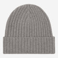 Milano (light grey) - Italian 100% cashmere ribbed beanie (unisex) 1