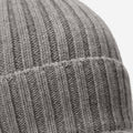 Milano (light grey) - Italian 100% cashmere ribbed beanie (unisex) 2