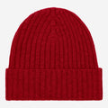 Milano (red) - Italian 100% cashmere ribbed beanie (unisex) 2