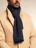 Riccardo (blue & brown) - Italian cashmere scarf with pattern 9