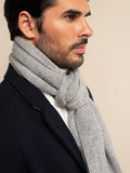 Riccardo (grey & white) - Italian 100% cashmere scarf with pattern 9