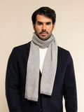 Riccardo (grey & white) - Italian 100% cashmere scarf with pattern 3