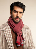 Riccardo (red & grey) - Italian 100% cashmere scarf with pattern 2