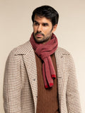 Riccardo (red & grey) - Italian 100% cashmere scarf with pattern 8