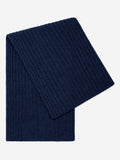 Napoli (navy blue) - Italian 100% cashmere ribbed scarf (unisex) 1
