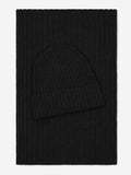 Napoli (black) - Italian 100% cashmere ribbed scarf (unisex) 4