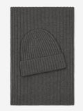 Napoli (dark grey) - Italian 100% cashmere ribbed scarf (unisex) 4