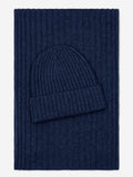 Napoli (navy blue) - Italian 100% cashmere ribbed scarf (unisex) 4