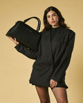 Cecilia (black) - Italian calf leather women’s handbag (with shoulder strap) 3