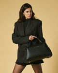 Cecilia (black) - Italian calf leather women’s handbag (with shoulder strap) 5