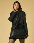 Cecilia (black) - Italian calf leather women’s handbag (with shoulder strap) 6