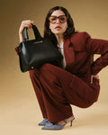 Cecilia (black) - Italian calf leather women’s handbag (with shoulder strap) 1
