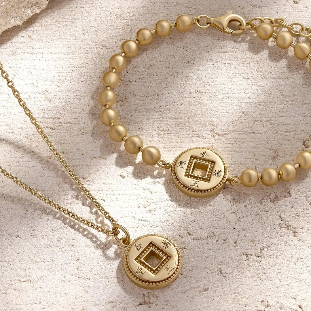 Radiant Fortune Gold Lucky Coin Bracelet