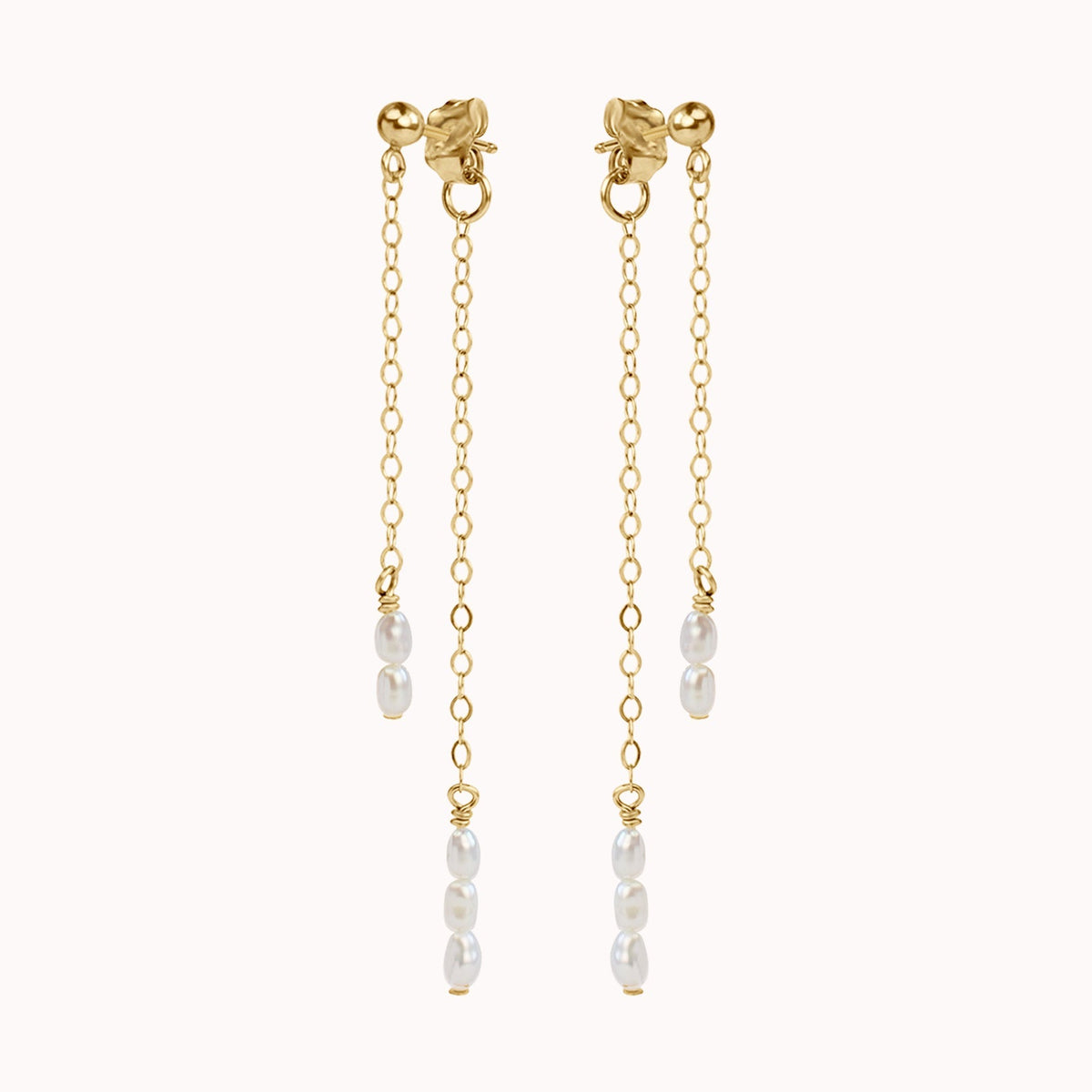 Cordelia Double Pearl Drop Earrings