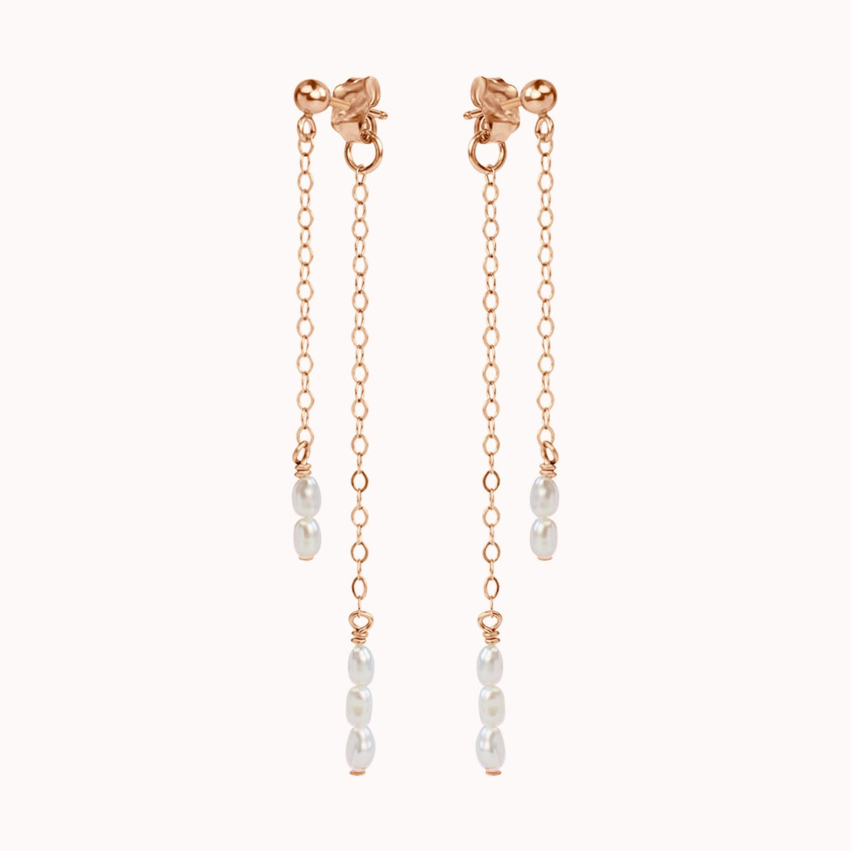 Cordelia Double Pearl Drop Earrings