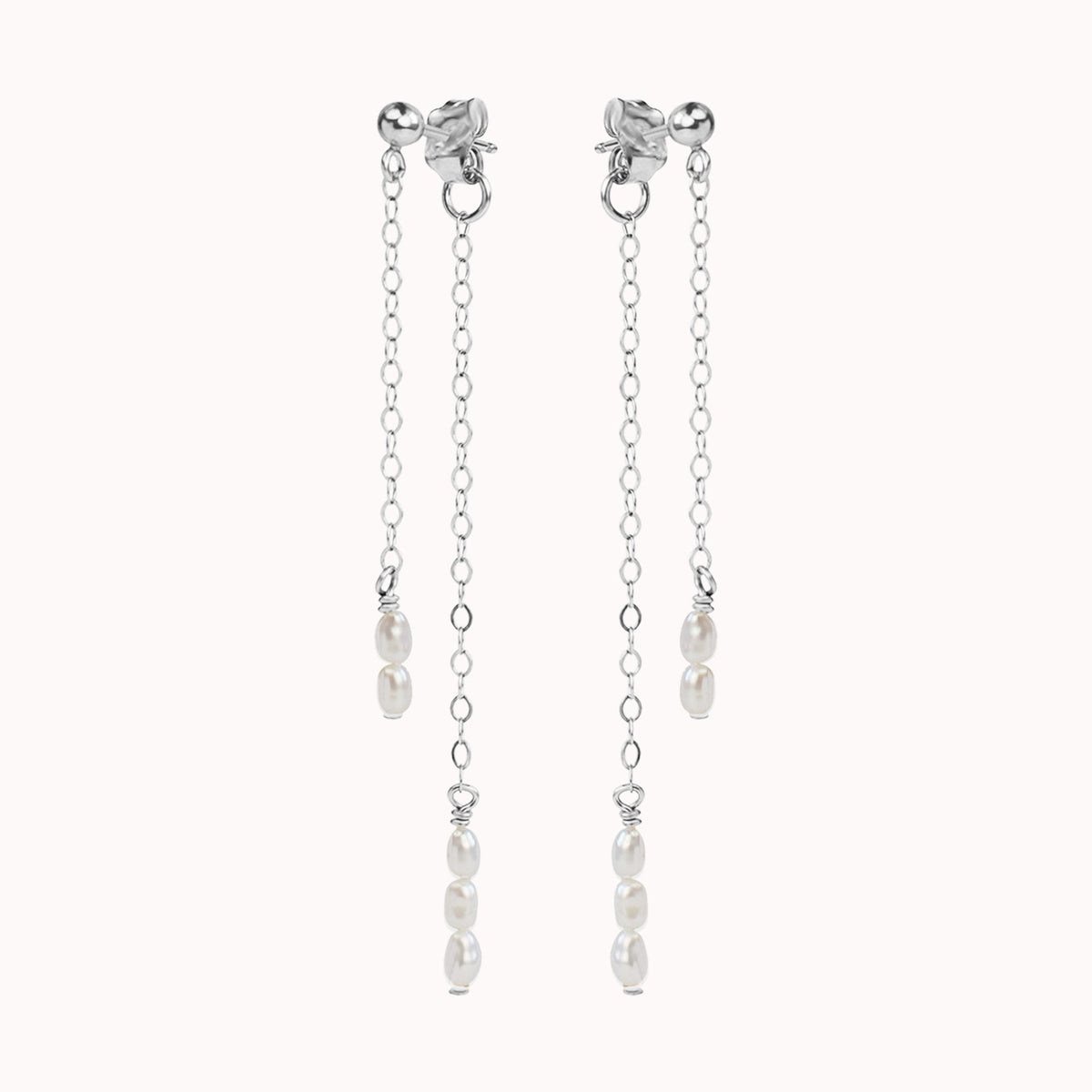Cordelia Double Pearl Drop Earrings