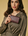 Costanza (eggplant) - Italian calf leather women’s wallet 1