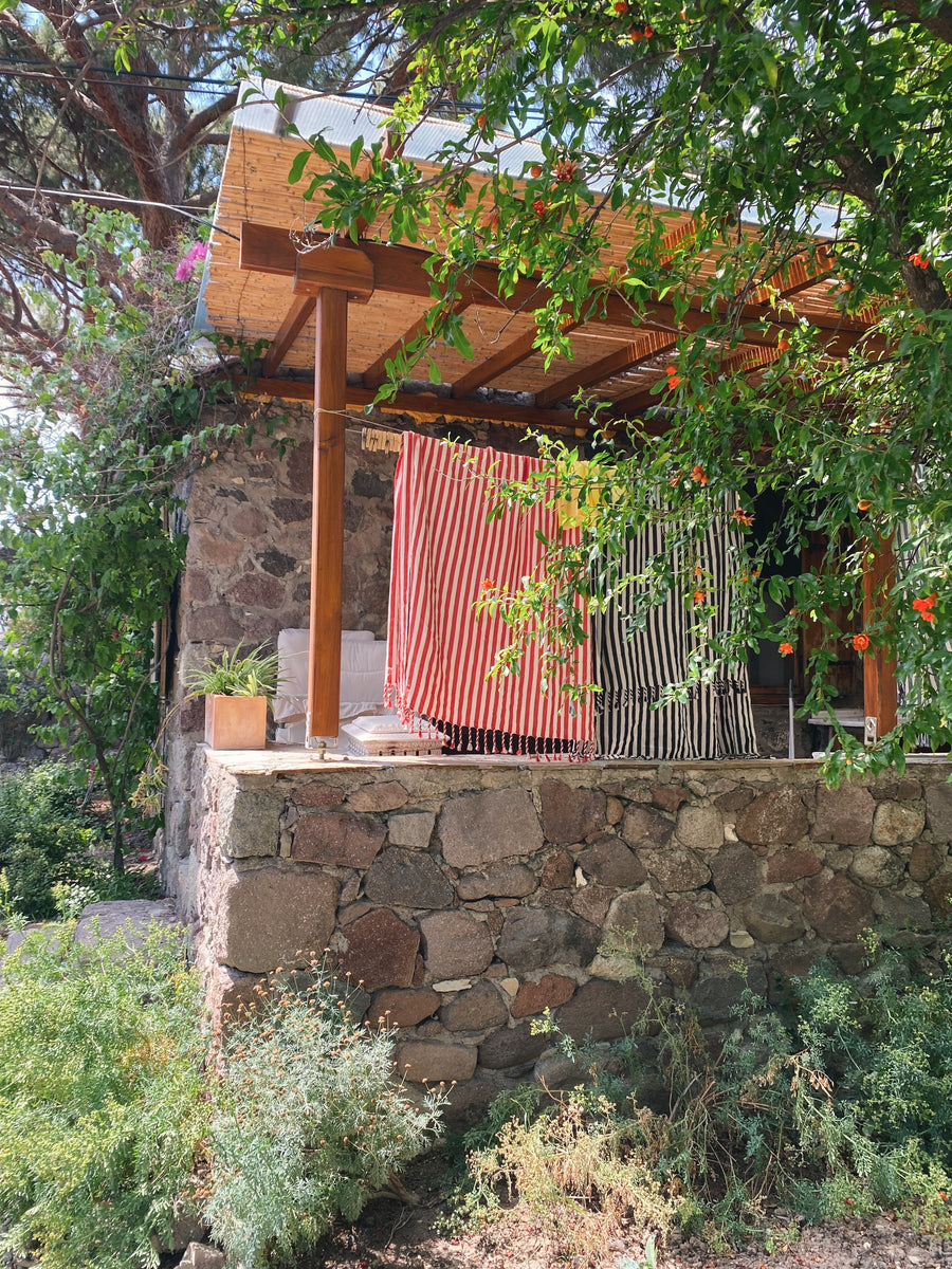 Girit Red Cotton Linen Towel