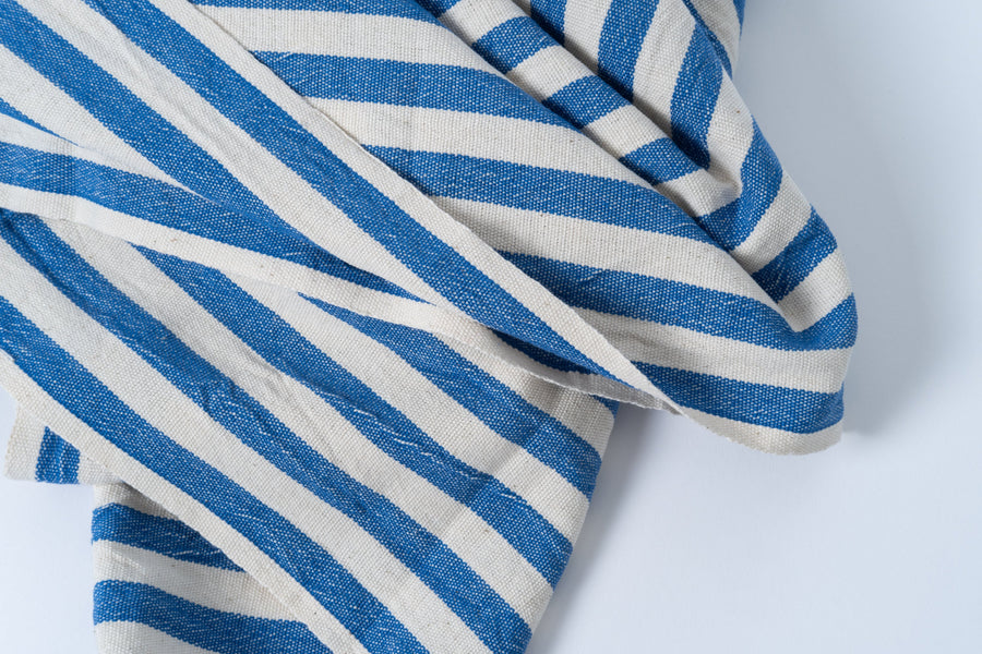 Girit Dark Blue Cotton Linen Towel