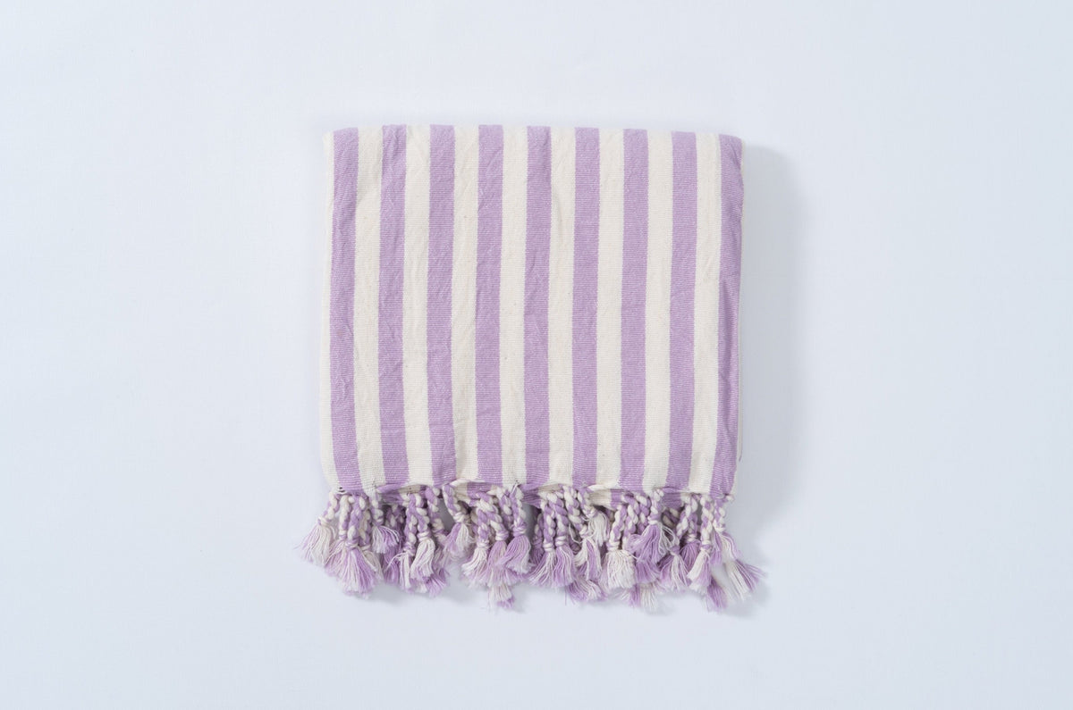 Girit Lilac Cotton Linen Towel