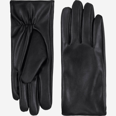 Daisy (black) – Vegan leather gloves with fleece lining & touchscreen feature, by Leather Gloves Online