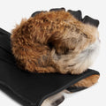 Diego (black) - Italian gloves made of American deerskin leather with rabbit fur lining 3