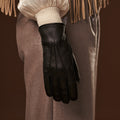 Donatella (black) – Luxurious Italian peccary leather gloves with cashmere lining 9