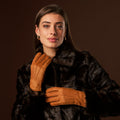 Donatella (brown) – Luxurious Italian peccary leather gloves with cashmere lining 8