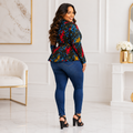 Duma Mbili African Print  Long Sleeved Peplum Blouse 5