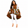 Duma Mbili Kente African Print High Low Button up Shirt 1