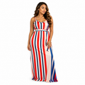 Duma Mbili Two-Piece Summer Striped Sleeveless  Maxi Dress 6
