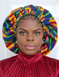 Duma Mbili XL Silk Lined African Print Bonnet 4