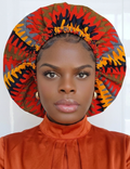 Duma Mbili XL Silk Lined African Print Bonnet 2