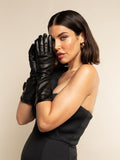 Elena (black) - Italian silk lined 6-button length leather opera gloves 2