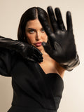 Elena (black) - Italian silk lined 12-button length leather opera gloves 6