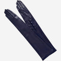 Elena (navy) - Italian silk lined 16-button length leather opera gloves 2