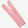 Elena (pink) - Italian silk lined 16-button length leather opera gloves 2