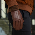 Elijah (brown) – Timeless sheepskin leather gloves with luxurious cashmere lining & touchscreen capability 6