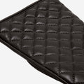 Emilia (black) - Classic Italian lambskin leather gloves with cashmere lining and checkered pattern 5