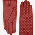 Emilia (red) - Classic Italian lambskin leather gloves with cashmere lining and checkered pattern 3