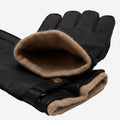 Emilio (black) – Luxurious deerskin gloves with cashmere lining and adjustable snap button 3